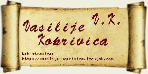 Vasilije Koprivica vizit kartica